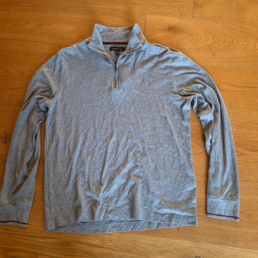 Banana Republic grey quarterzip, M